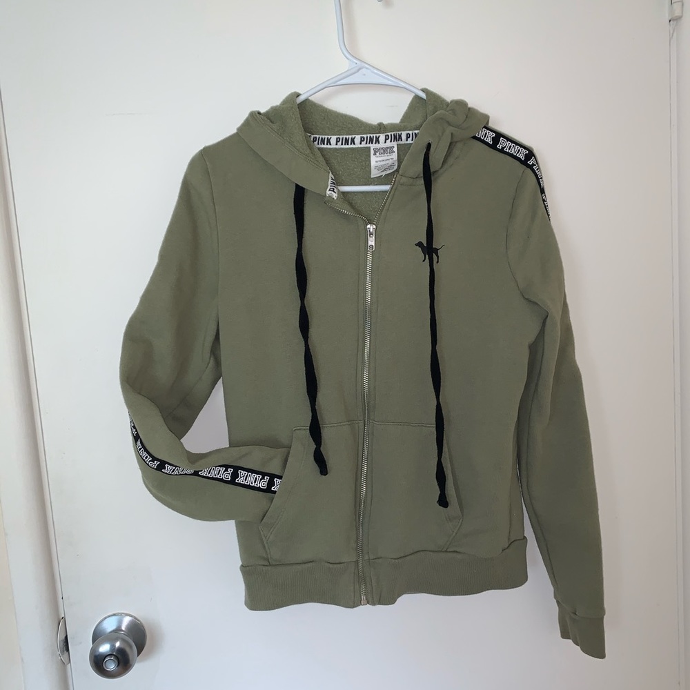 Victoria’s Secret PINK Green Zip Up Hoodie